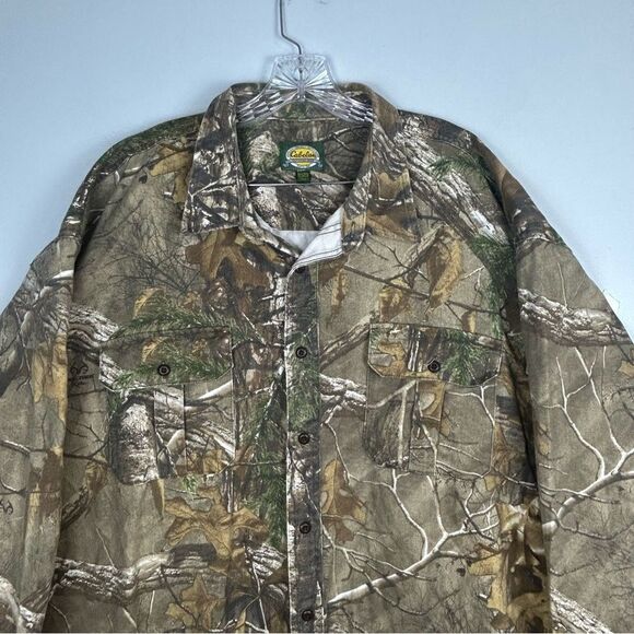 Cabela’s 7-Button Long Sleeve Camo Shirt Realtree Xtra Heavyweight 930128 Sz 3XL - Picture 11 of 15